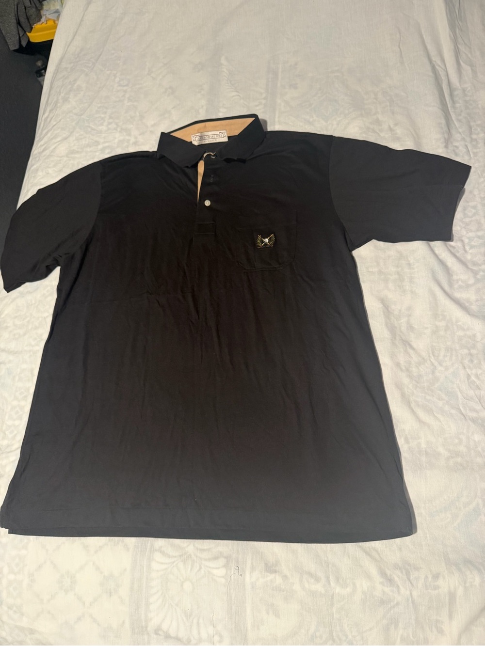 John Ashford golf Black cotton Polo with Subtle Chest Emblem size XL